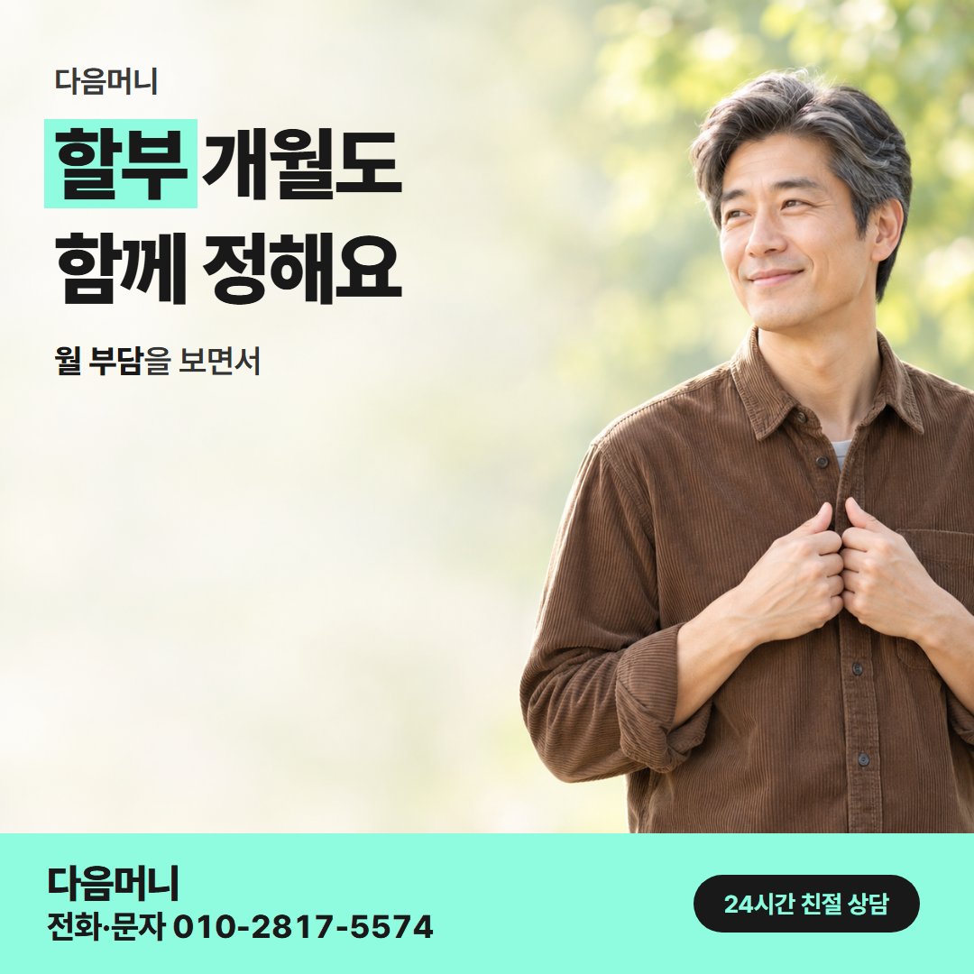 국민카드카드깡 할부 다음머니